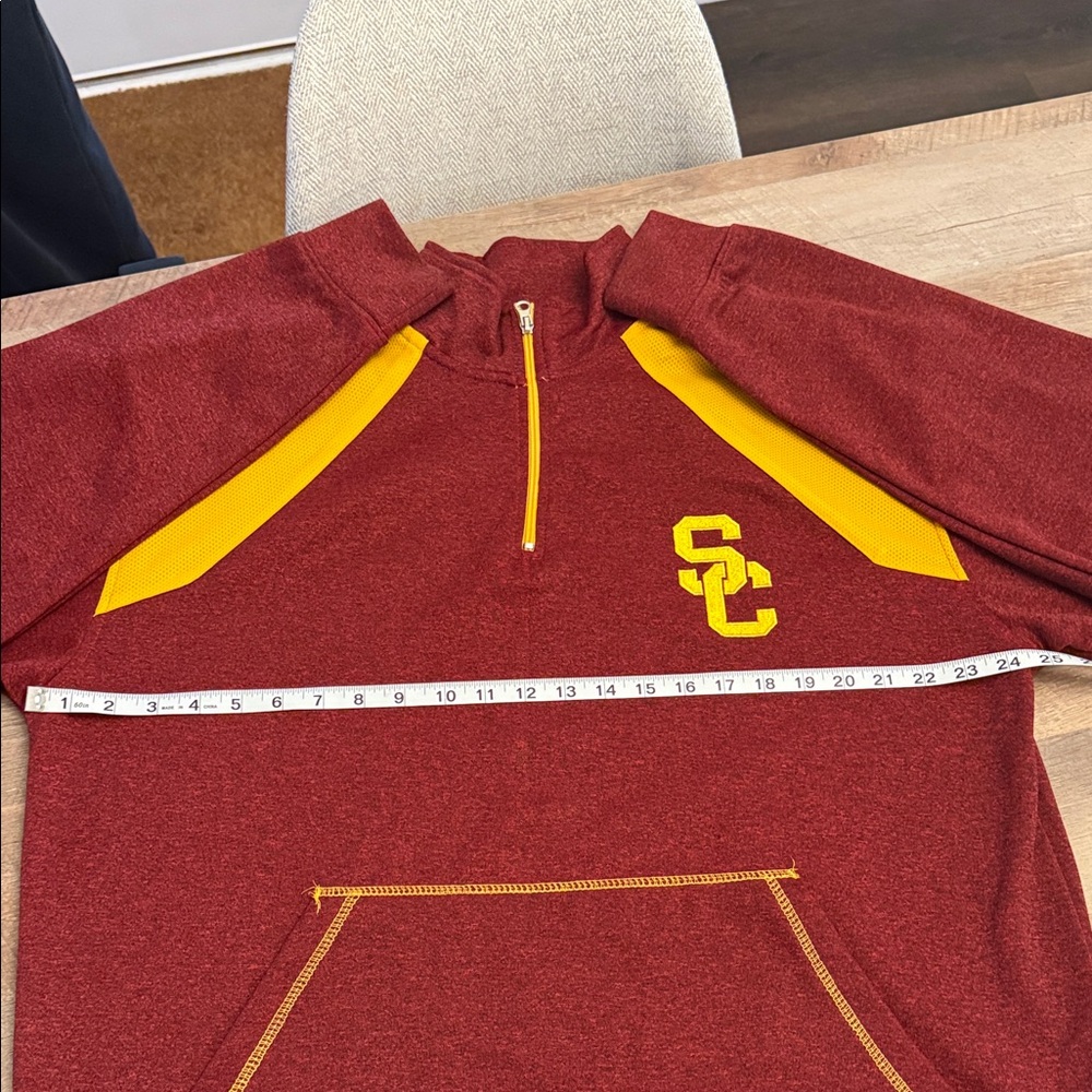 Men's Cardinal USC Trojans Big & Tall Mesh Yoke Quarter-zip- pullover - Picture 14 of 14
